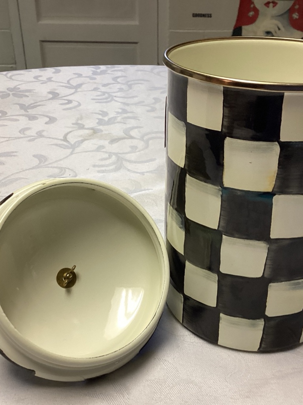 Mackenzie Child COURTLEY check cannister. New - Picture 5 of 12